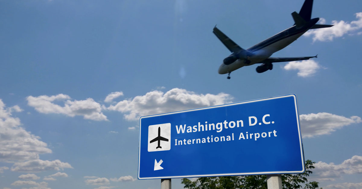 Rencontre avec ma famille d’accueil à l’aéroport de Washington DC.